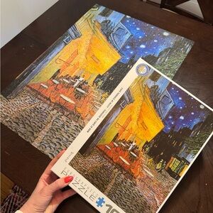 Cafe Terrace at Night Art Puzzle - Yellow & Blue